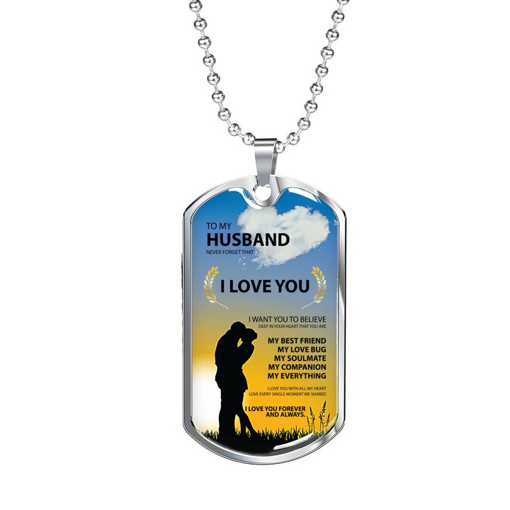 Husband dog hotsell tag necklace